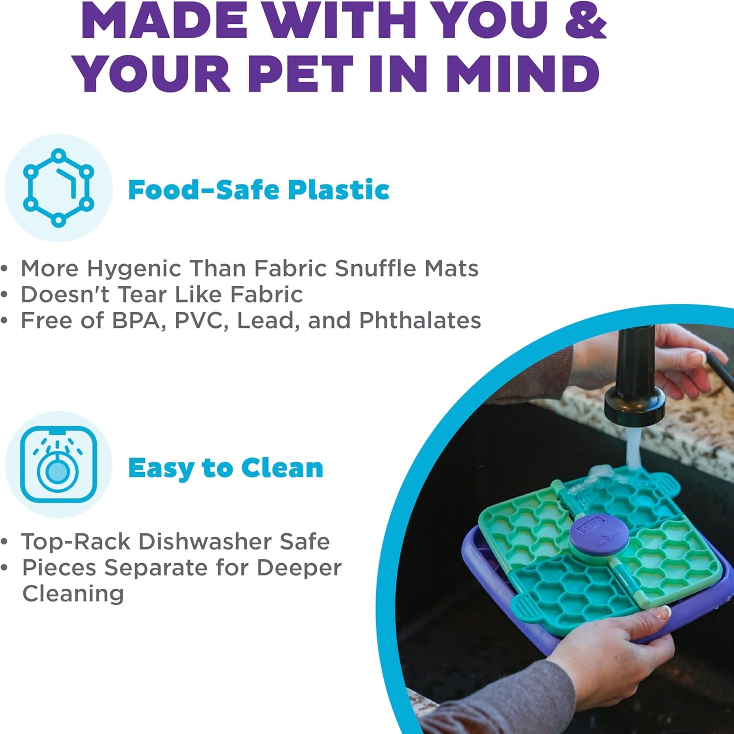 image:imageOutward Hound by Planet Dog Snoop Dog Toy TreatDispenser Puzzle Ball Interactive Slow Feeder Medium to Large Dogs Bouncy amp MintInfused Blue 5Lick N Flip Treat Purple
