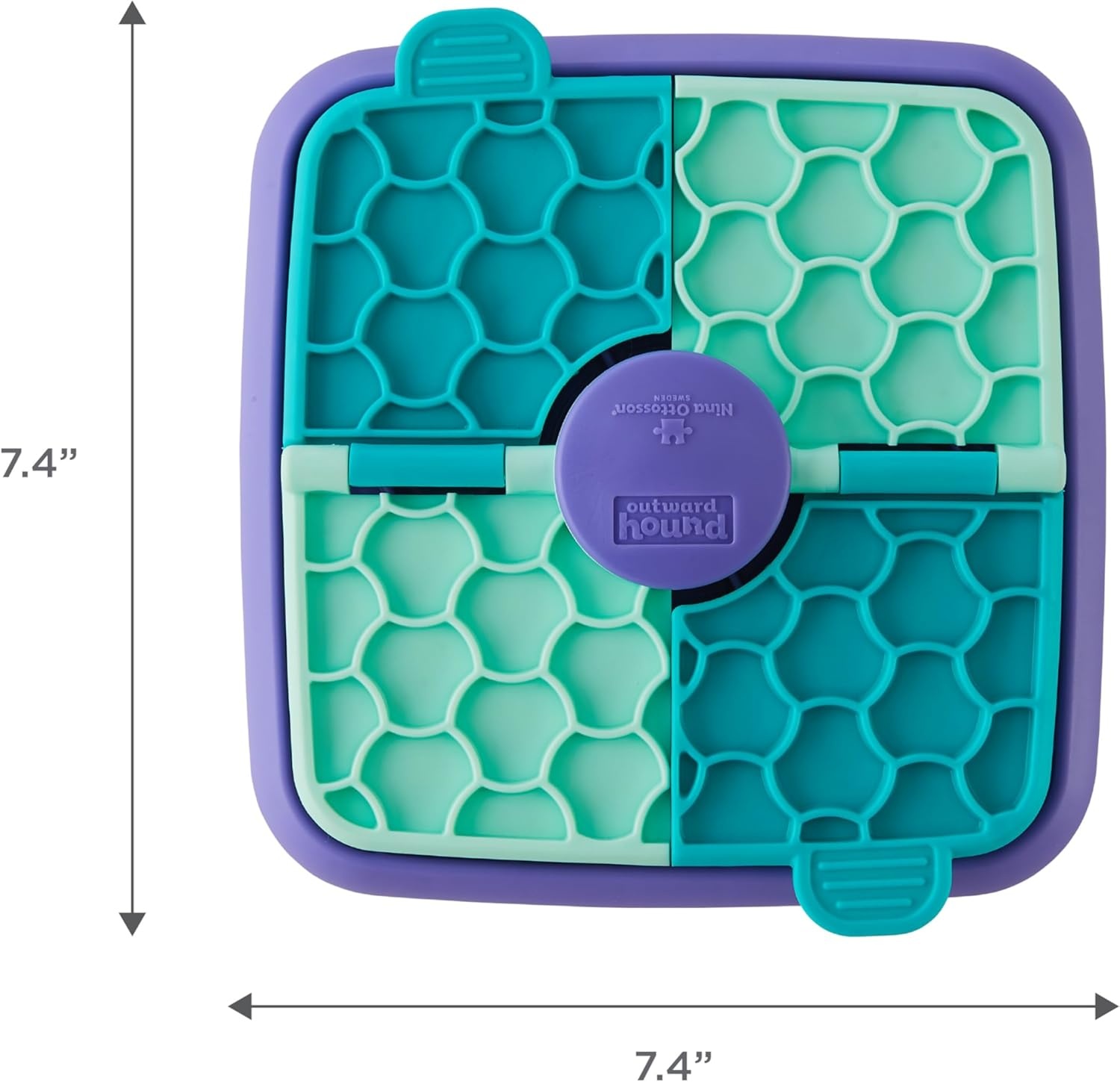 image:imageOutward Hound by Planet Dog Snoop Dog Toy TreatDispenser Puzzle Ball Interactive Slow Feeder Medium to Large Dogs Bouncy amp MintInfused Blue 5Lick N Flip Treat Purple