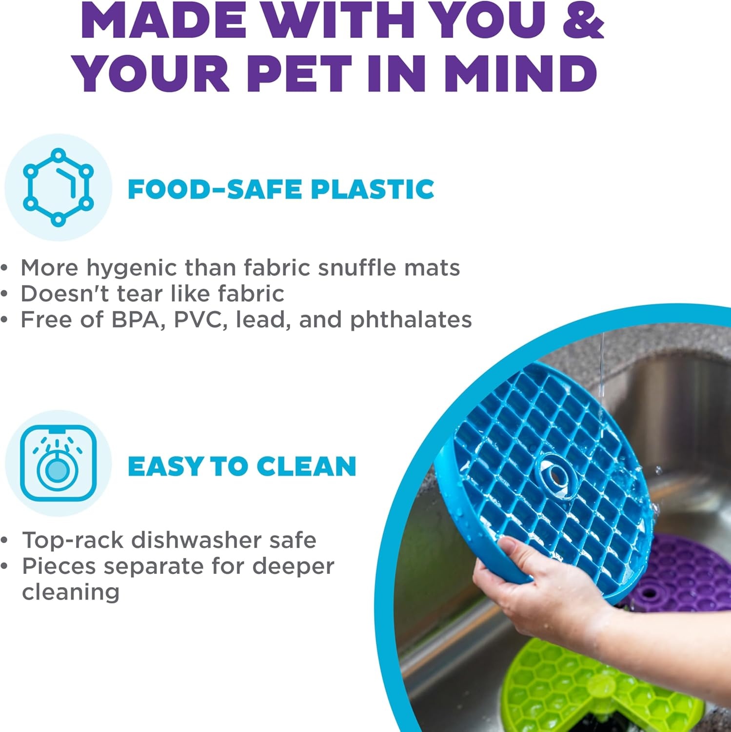 image:imageOutward Hound by Planet Dog Snoop Dog Toy TreatDispenser Puzzle Ball Interactive Slow Feeder Medium to Large Dogs Bouncy amp MintInfused Blue 5Lickin Layers Green Purple Blue