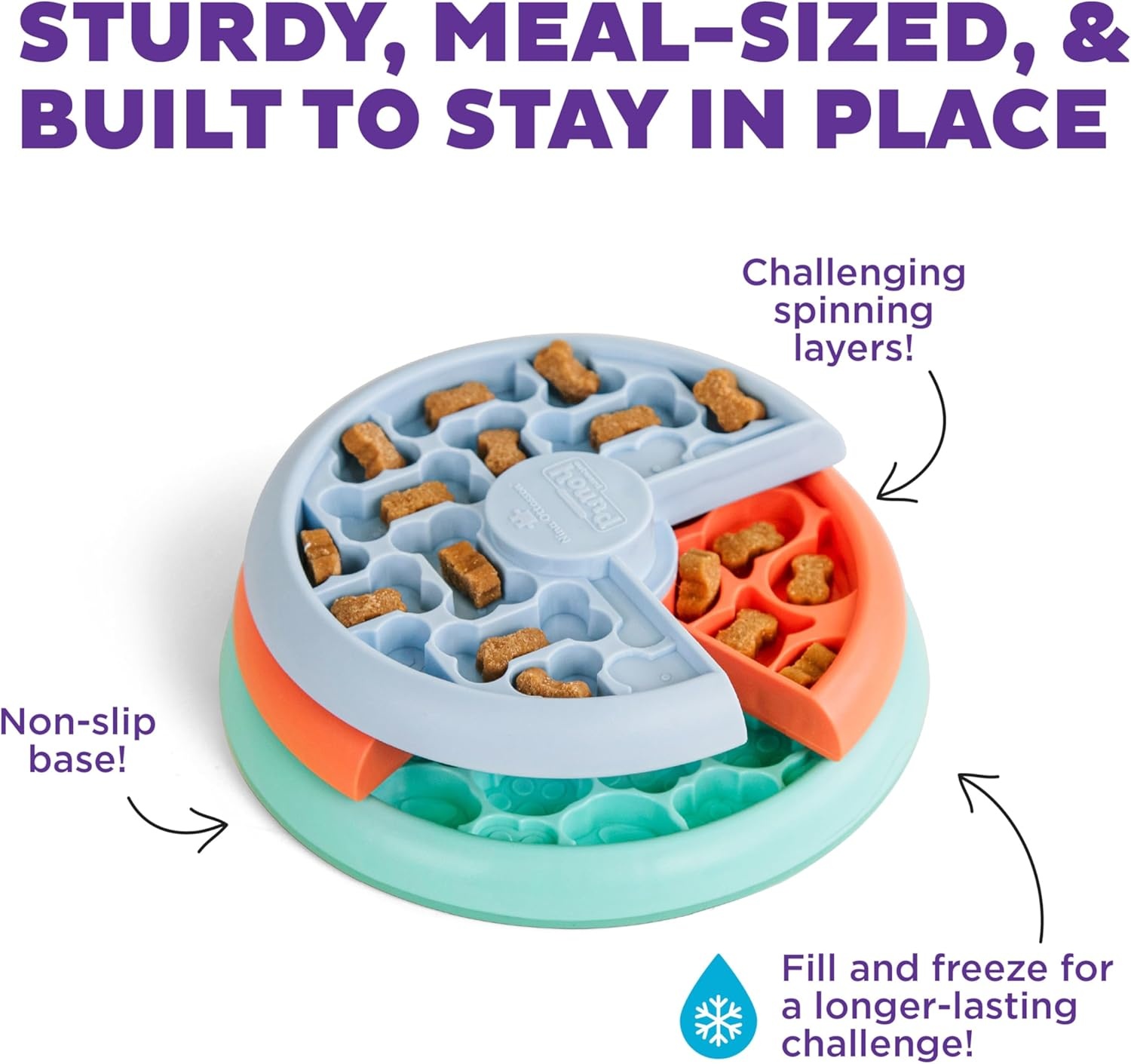 image:imageOutward Hound by Planet Dog Snoop Dog Toy TreatDispenser Puzzle Ball Interactive Slow Feeder Medium to Large Dogs Bouncy amp MintInfused Blue 5Puppy Lickin Layers Blue Green Orange