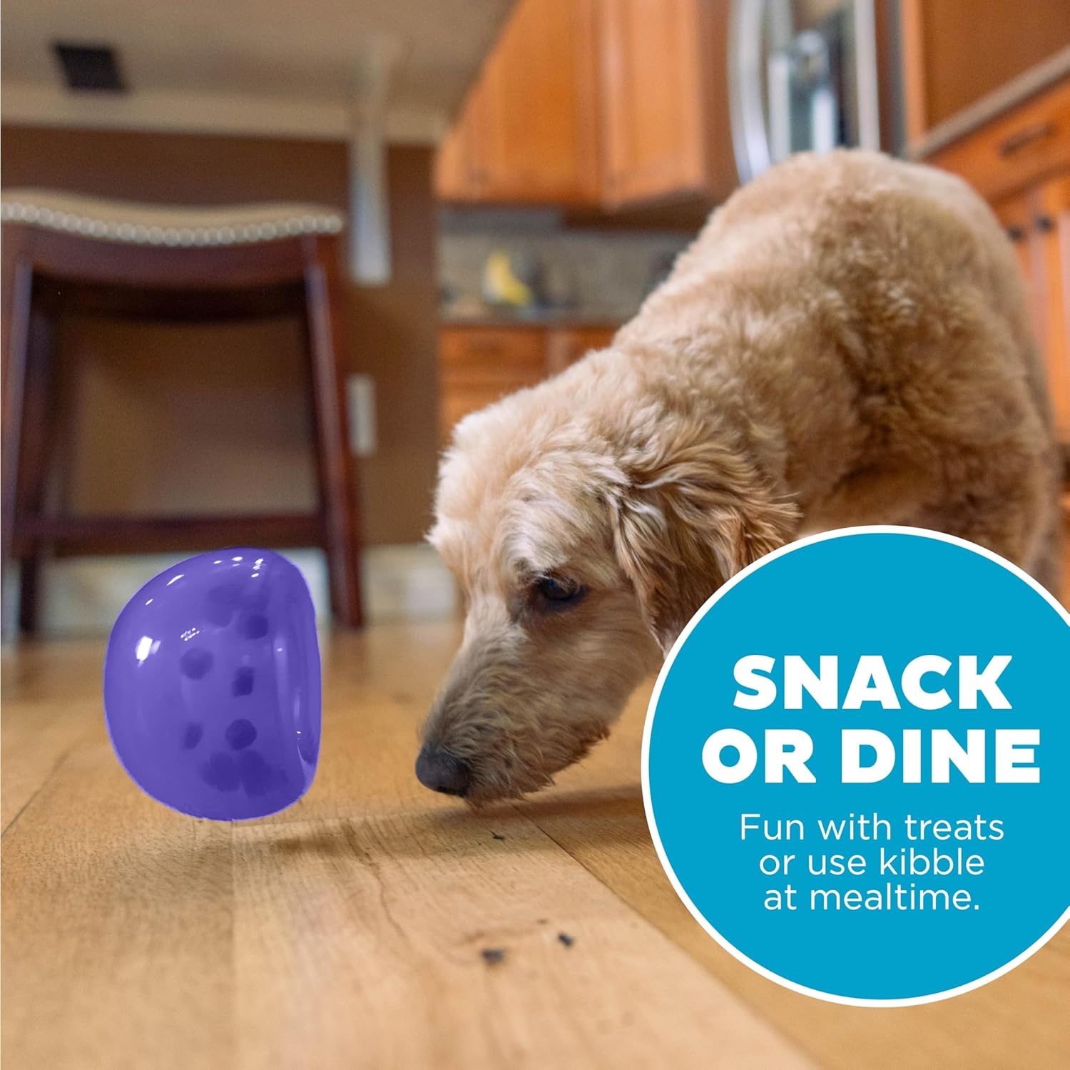 image:imageOutward Hound by Planet Dog Snoop Dog Toy TreatDispenser Puzzle Ball Interactive Slow Feeder Medium to Large Dogs Bouncy amp MintInfused Blue 5Purple Lil Snoop