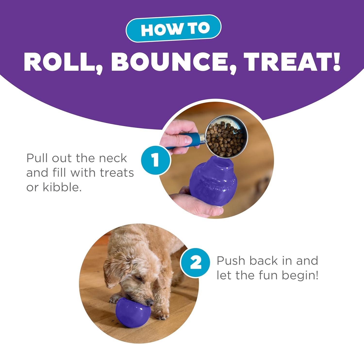 image:imageOutward Hound by Planet Dog Snoop Dog Toy TreatDispenser Puzzle Ball Interactive Slow Feeder Medium to Large Dogs Bouncy amp MintInfused Blue 5Purple Lil Snoop