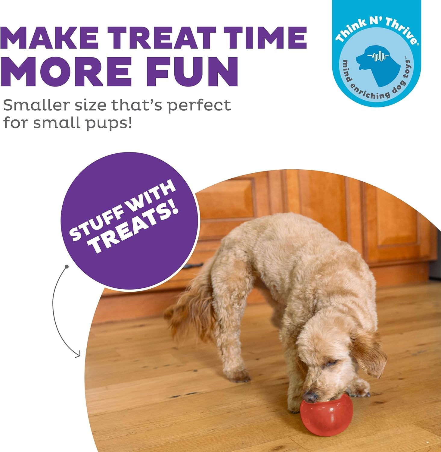 image:imageOutward Hound by Planet Dog Snoop Dog Toy TreatDispenser Puzzle Ball Interactive Slow Feeder Medium to Large Dogs Bouncy amp MintInfused Blue 5Red Lil Snoop