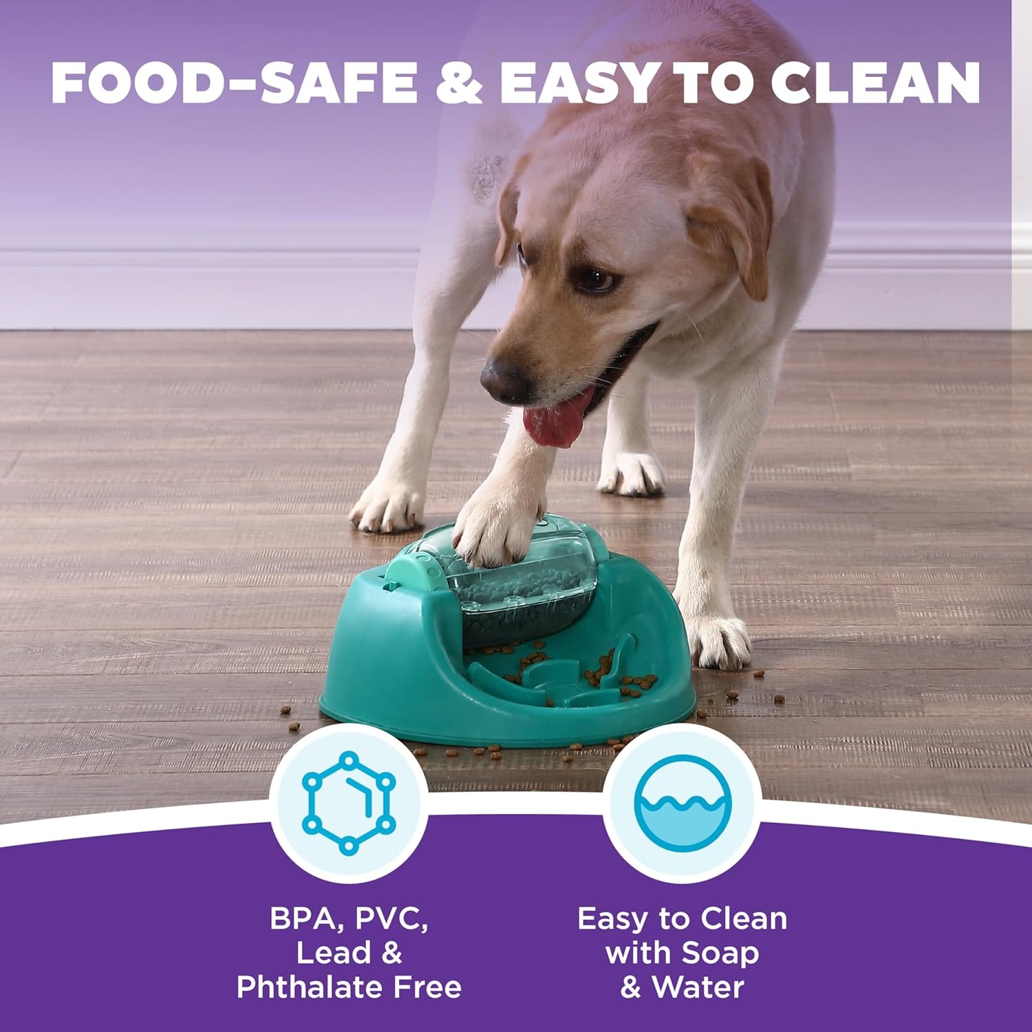 image:imageOutward Hound by Planet Dog Snoop Dog Toy TreatDispenser Puzzle Ball Interactive Slow Feeder Medium to Large Dogs Bouncy amp MintInfused Blue 5Spin N Eat Green