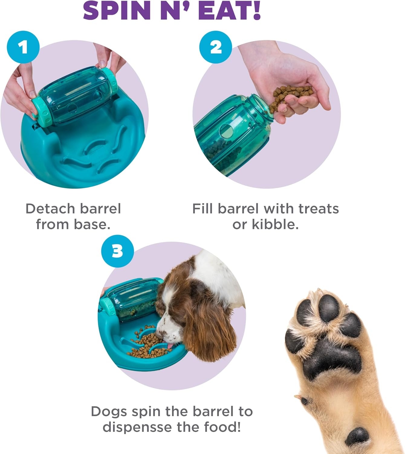 image:imageOutward Hound by Planet Dog Snoop Dog Toy TreatDispenser Puzzle Ball Interactive Slow Feeder Medium to Large Dogs Bouncy amp MintInfused Blue 5Spin N Eat Green