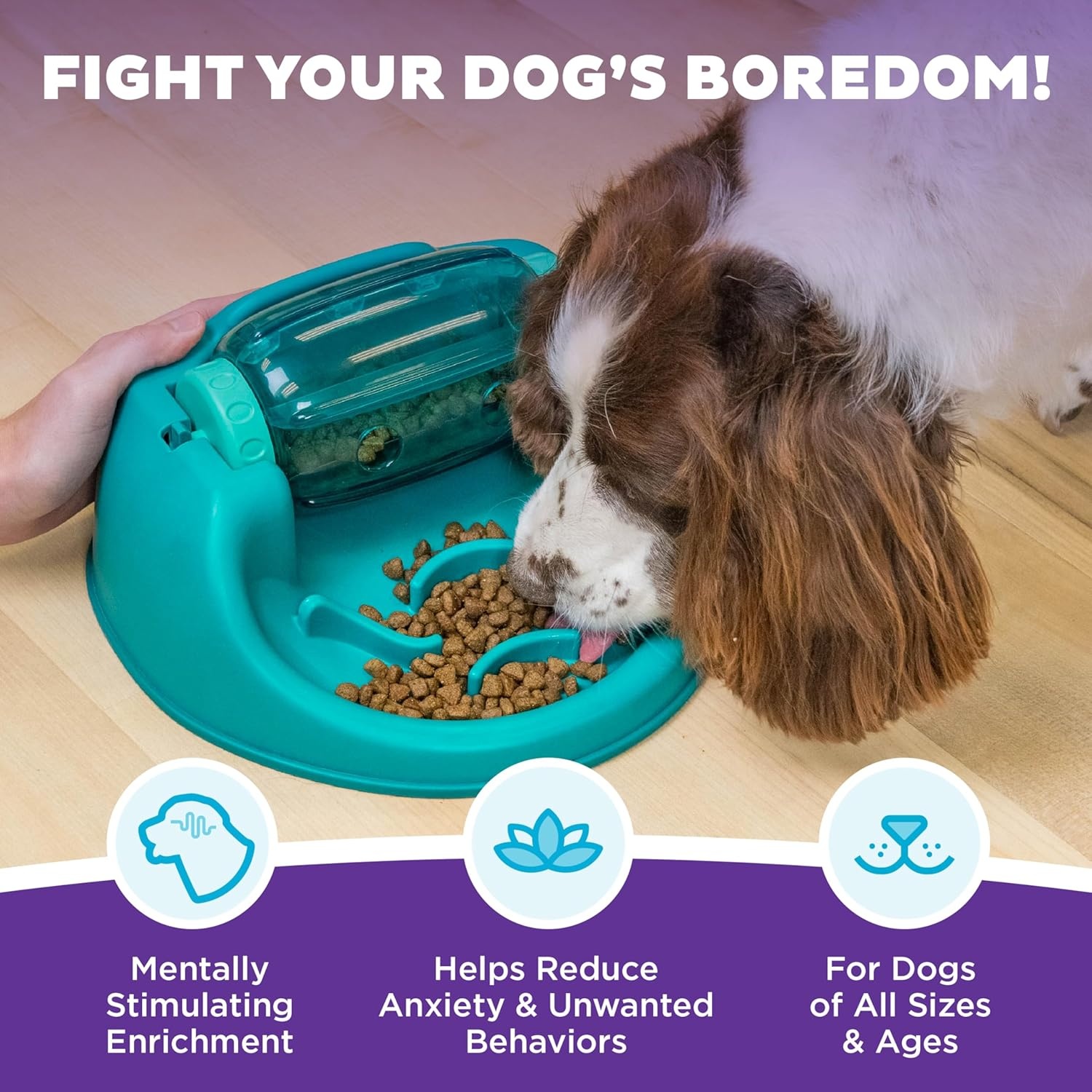 image:imageOutward Hound by Planet Dog Snoop Dog Toy TreatDispenser Puzzle Ball Interactive Slow Feeder Medium to Large Dogs Bouncy amp MintInfused Blue 5Spin N Eat Green