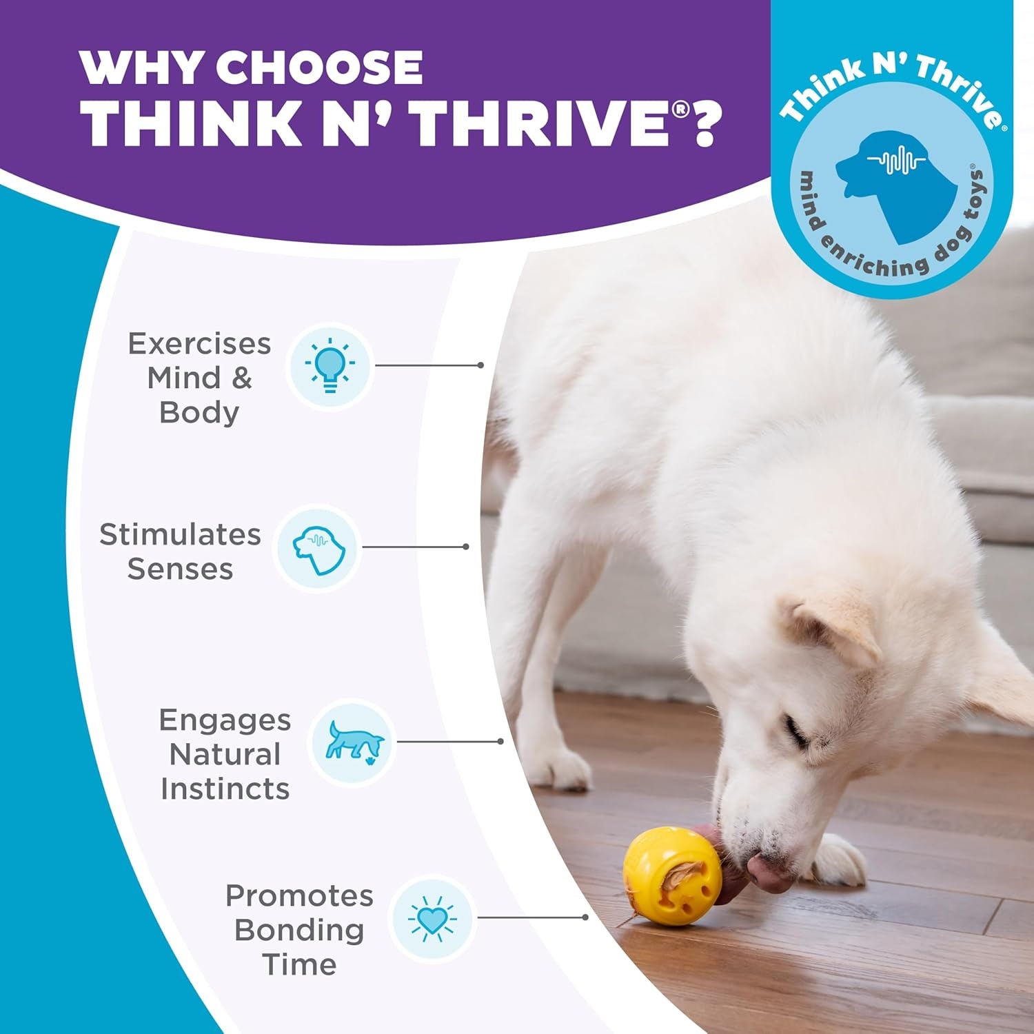 image:imageOutward Hound by Planet Dog Snoop Dog Toy TreatDispenser Puzzle Ball Interactive Slow Feeder Medium to Large Dogs Bouncy amp MintInfused Blue 5Yellow Nook Works with Large Snoop