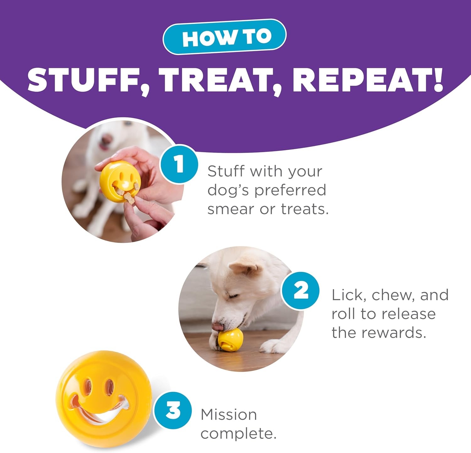 image:imageOutward Hound by Planet Dog Snoop Dog Toy TreatDispenser Puzzle Ball Interactive Slow Feeder Medium to Large Dogs Bouncy amp MintInfused Blue 5Yellow Nook Works with Large Snoop