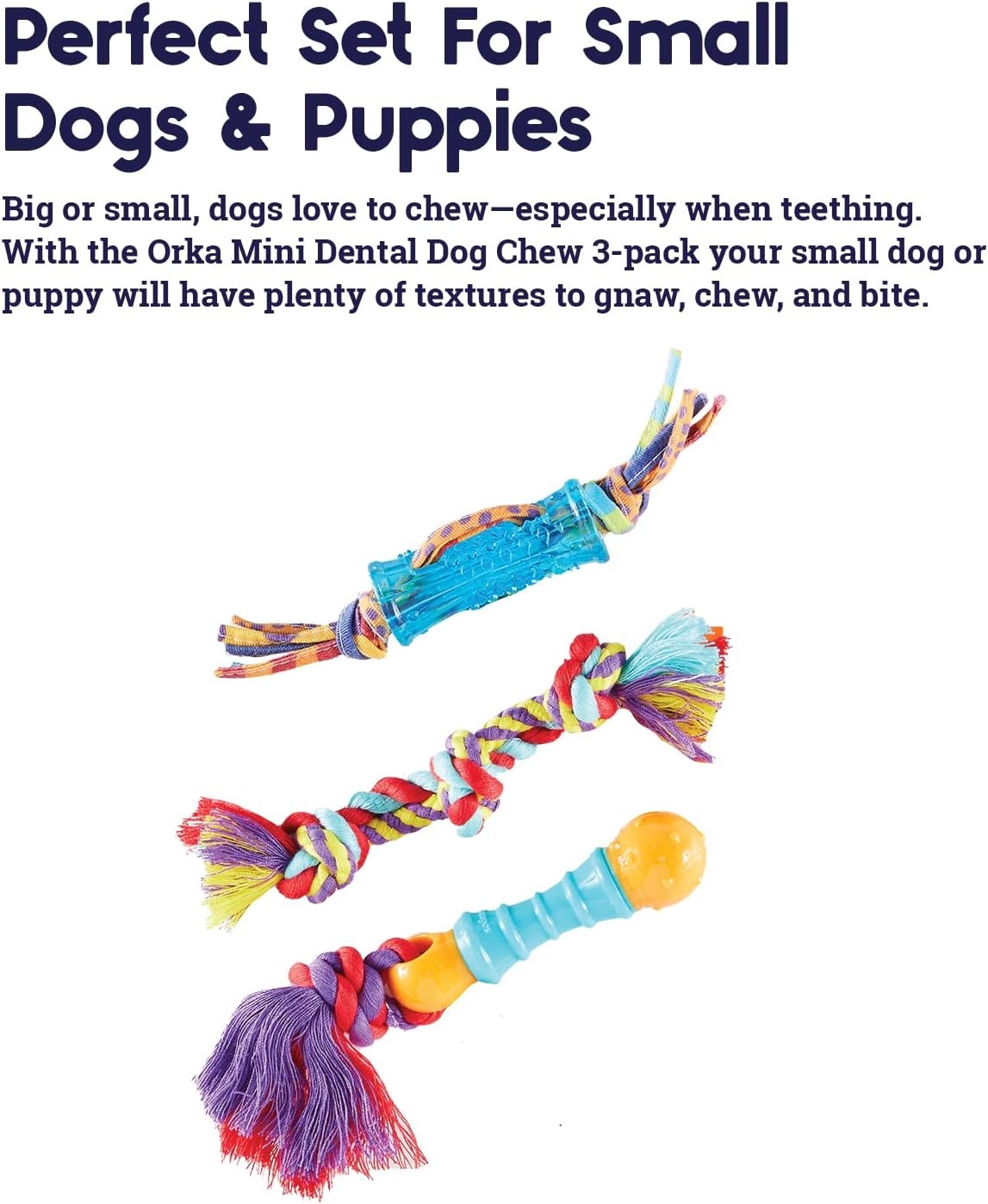 image:imagePetstages Mini Bone Tug Puppy Chew ToyDental Chew 3 Pk