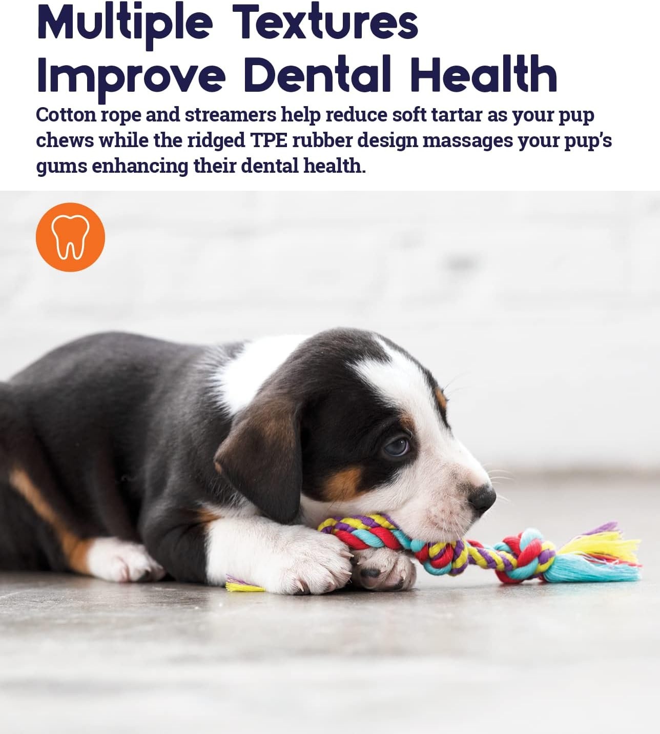 image:imagePetstages Mini Bone Tug Puppy Chew ToyDental Chew 3 Pk