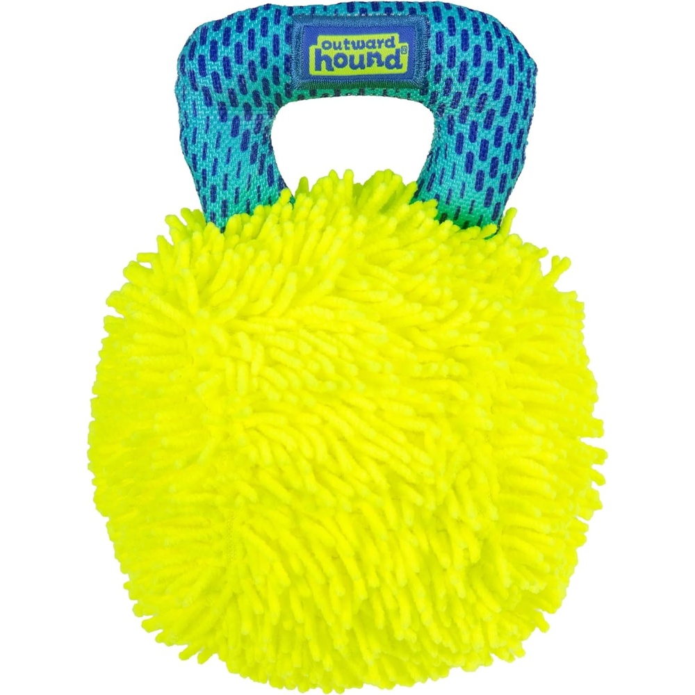 image:imageOutward Hound FlyFetch Giggle Ball Dog Toy Giggles amp Squeaks Handle for Tug amp Fetch Lightweight Multiple Textures All Breeds 73