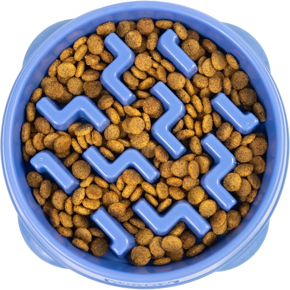 image:imageOutward Hound Medium Slow Feeder Bowl Puzzle Maze for Fast Eaters Small to Medium Dogs Helps Prevent Bloat amp Aid Digestion Holds 2 Cups Wet or Dry Food NonSlip Made Without BPA SageBlue
