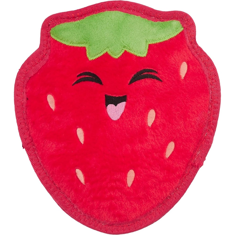 image:imageOutward Hound Tough Skinz Durable Squeaky Dog Toy with Two Tough Layers Strawberry Red MediumStrawberry