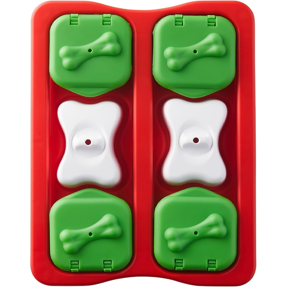image:imageOutward Hound by Nina Ottosson AMaze Ball Dog Treat Puzzle Ball Level 2 Intermediate 846 Diameter GreenHoliday Dog Brick Red White Green