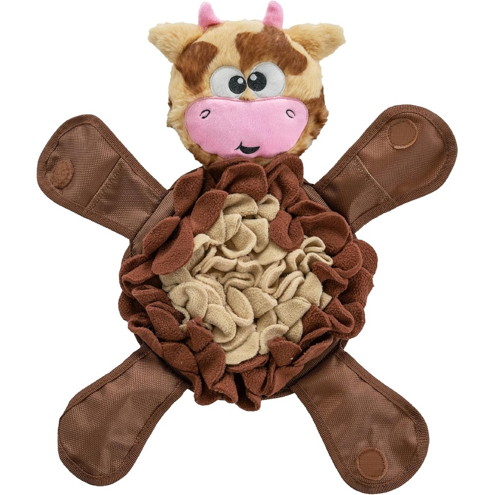 image:imageOutward Hound by Nina Ottosson Stuff N Snuffle Plush Large Snuffle Ball Dog Puzzle Elephant Blue 98 inches x 59 inchesSnuffle Palz Cow