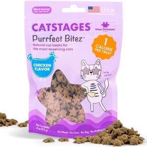 image:imageCatstages by Nina Ottosson Purrfect Bitez Natural Crunchy Cat Treats for Puzzles Toys Feeders amp Training USAMade Real Whitefish Flavor 4ozChicken