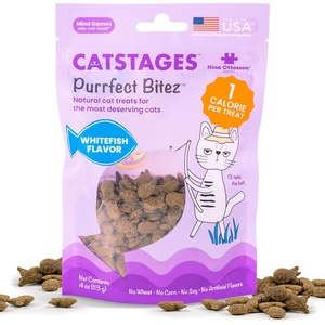 image:imageCatstages by Nina Ottosson Purrfect Bitez Natural Crunchy Cat Treats for Puzzles Toys Feeders amp Training USAMade Real Whitefish Flavor 4ozOcean Whitefish