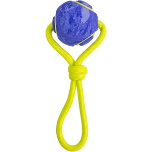 image:imageOutward Hound FlyFetch Ball Tug Dog Toy Durable Rubber amp Rope for Fetch and TugofWar Lightweight Floats 9 x 3