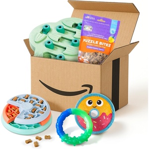 image:imageOutward Hound New Puppy Welcome Kit  Lickin Layers Hide N Slide GrowwithMe Ring Donut Plush Toys amp Puzzle Bitez Peanut Butter Treats for Puppies