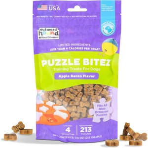 image:imageOutward Hound by Nina Ottosson Puzzle Bitez USA Made Dog Treats Pumpkin Flavor BiteSized Training Reward and Interactive Puzzle Toy Treats 75oz75 Ounce Pack of 1