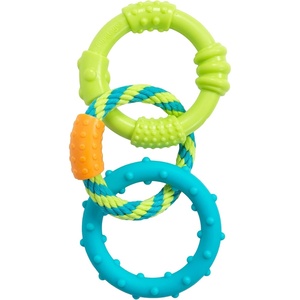 image:imagePupstages Dental Links Dog Chew Toy for Teething Puppies amp Small Dogs up to 30 lbs Floatable amp Textured Ring amp Rope Tug Dental Support Moderate Chewers 85