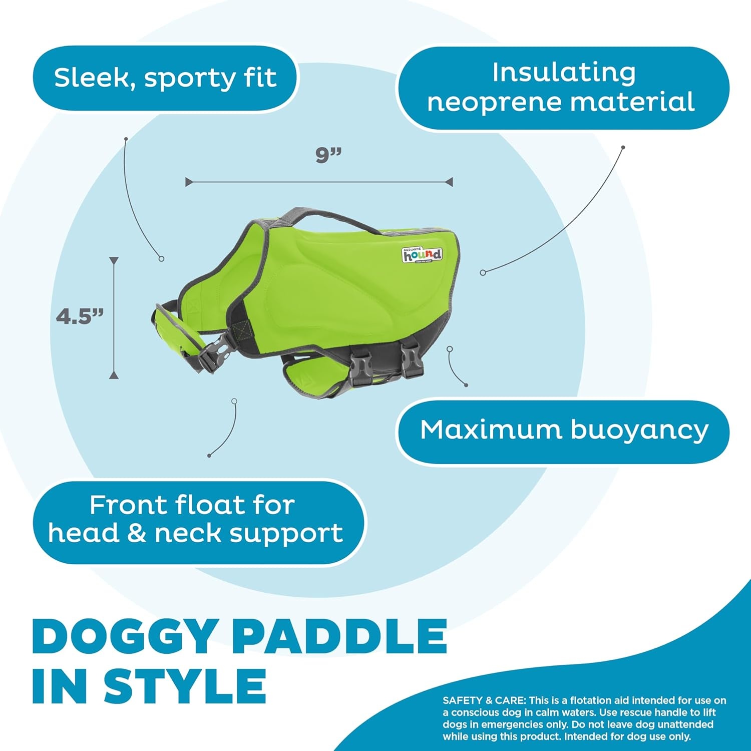 image:imageOutward Hound Dawson Swim Green Dog Life Jacket MediumGreen