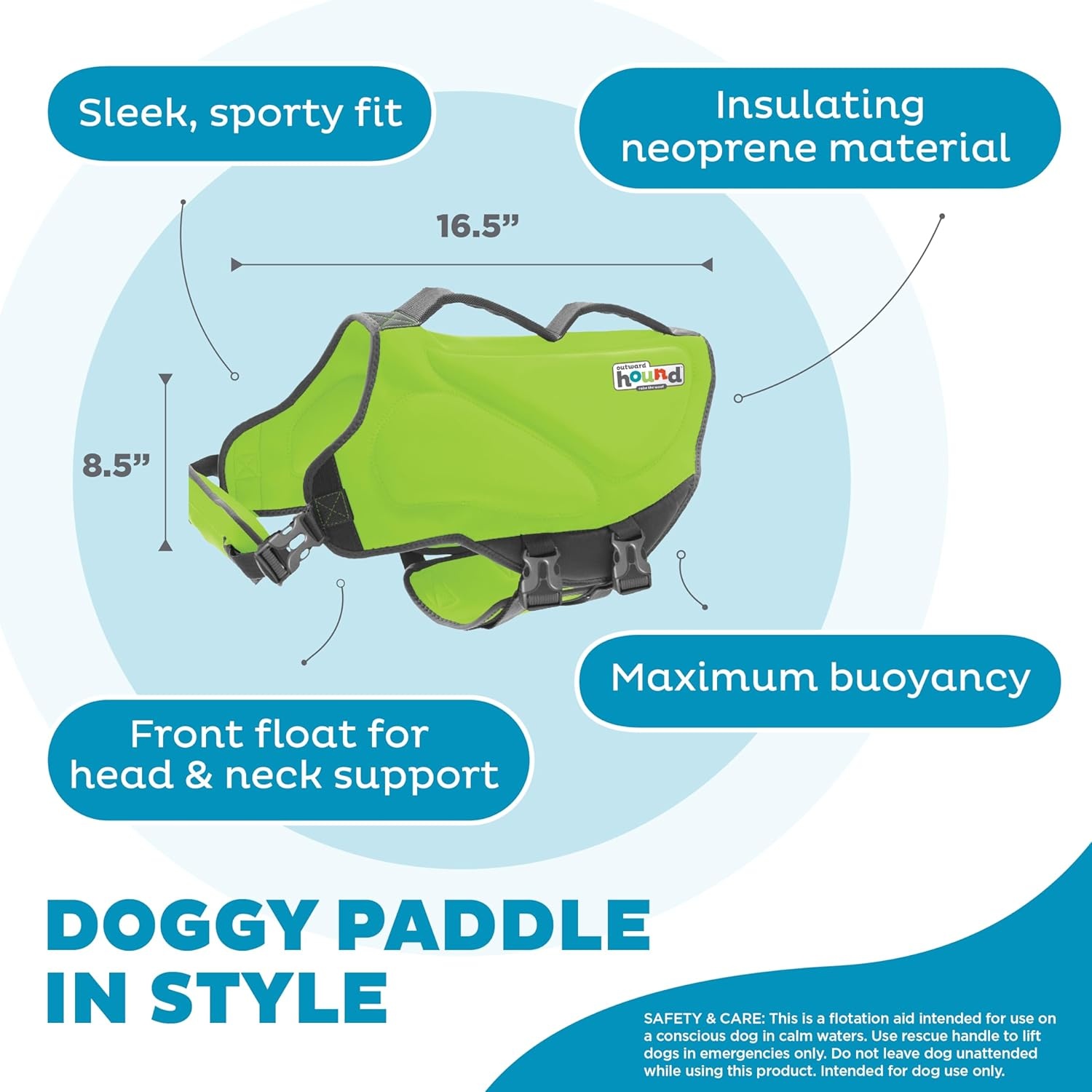 image:imageOutward Hound Dawson Swim Green Dog Life Jacket MediumGreen