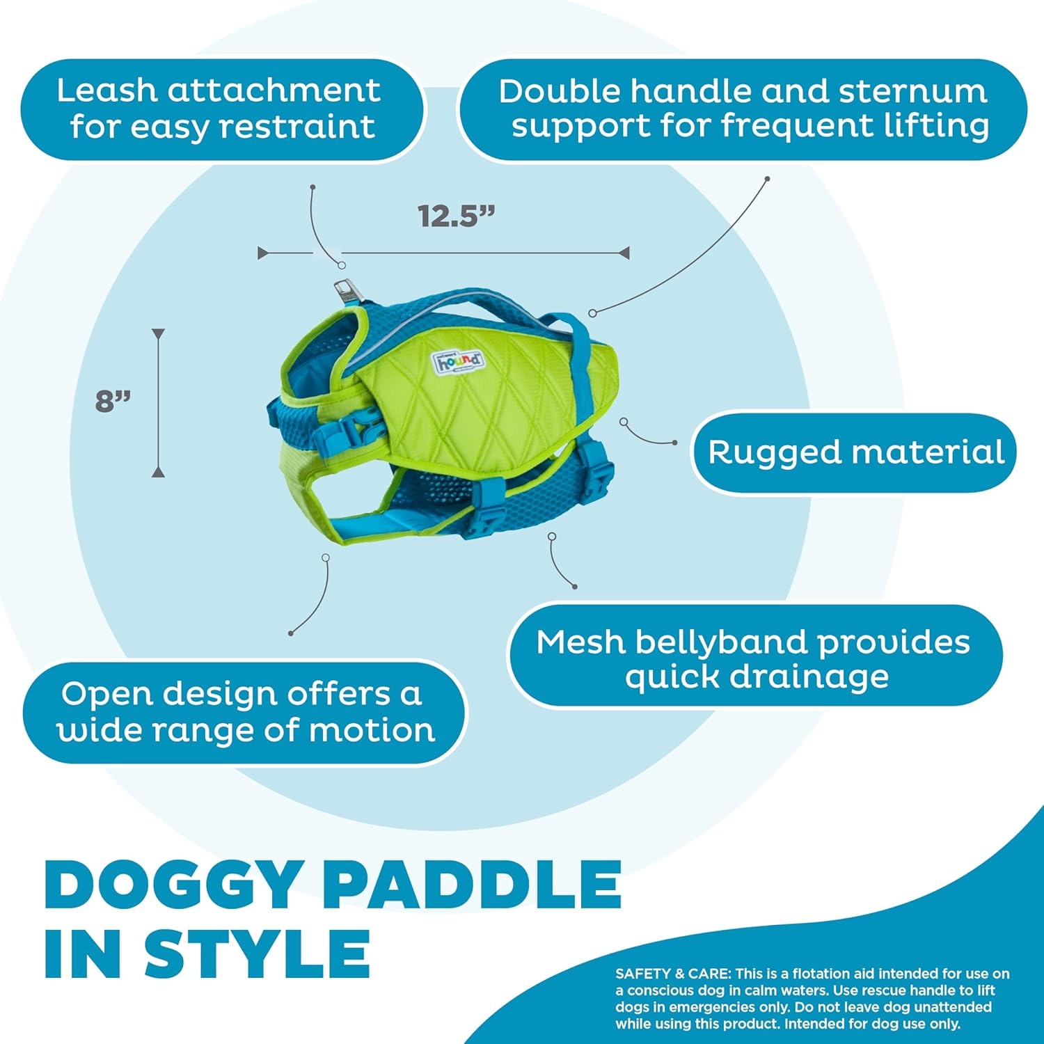 image:imageOutward Hound Dawson Swim Green Dog Life Jacket MediumGreen Standley