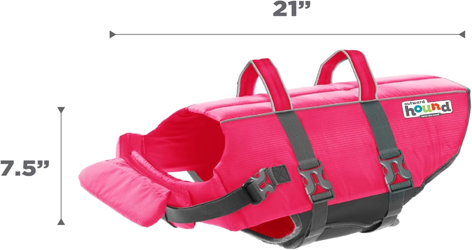 image:imageOutward Hound Dawson Swim Green Dog Life Jacket MediumPink