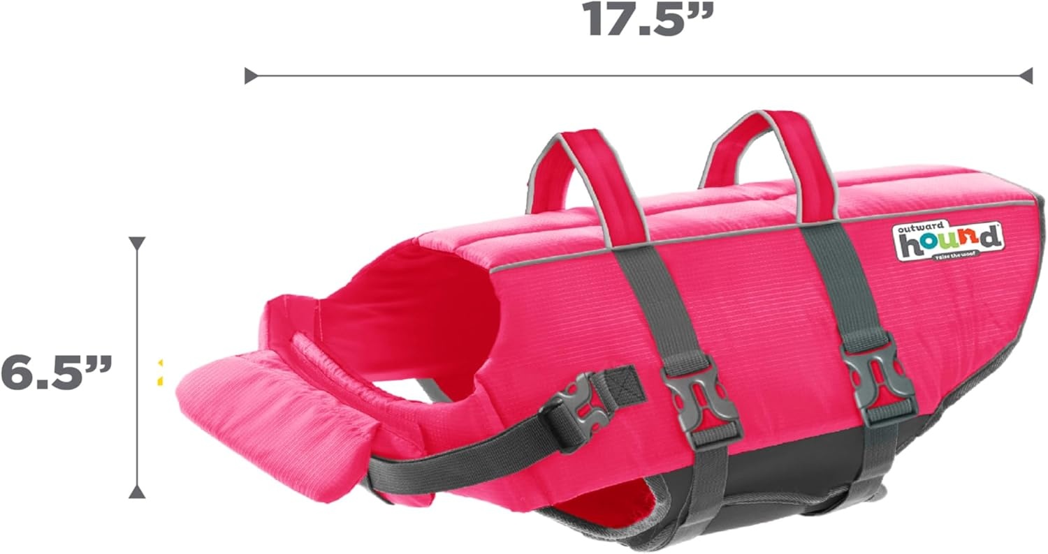 image:imageOutward Hound Dawson Swim Green Dog Life Jacket MediumPink