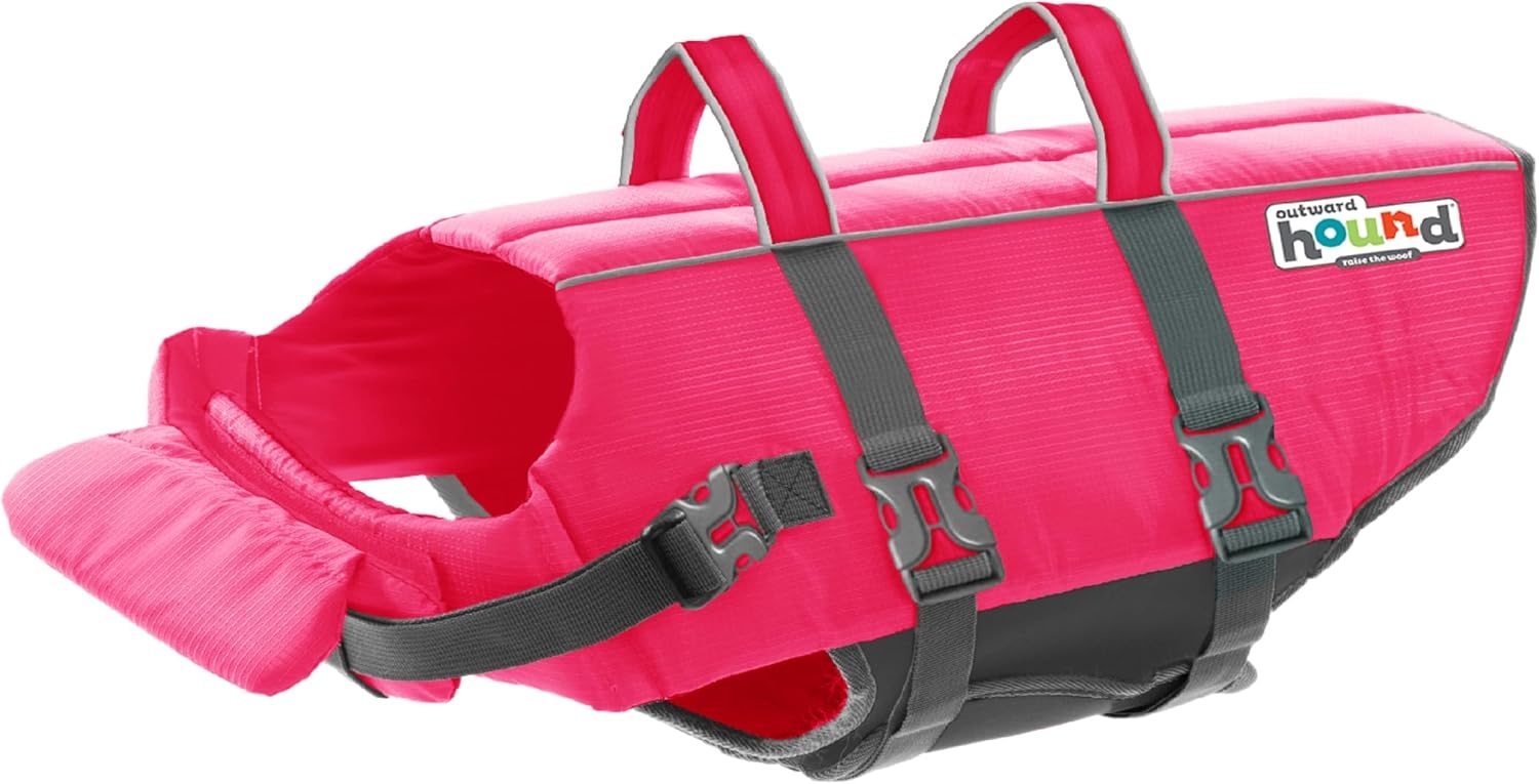 image:imageOutward Hound Dawson Swim Green Dog Life Jacket MediumPink