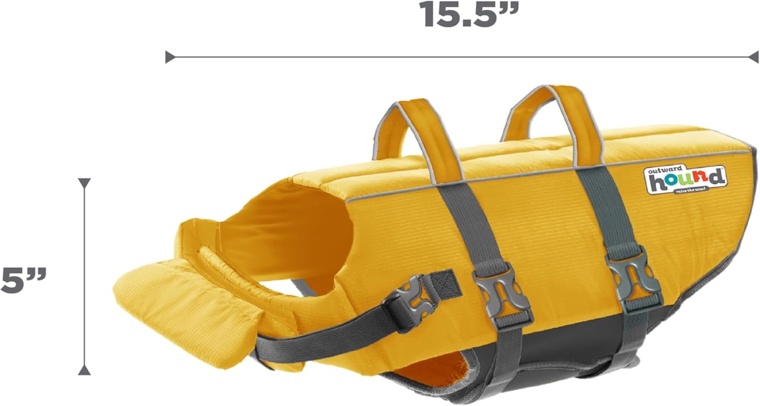 image:imageOutward Hound Dawson Swim Green Dog Life Jacket MediumYellow