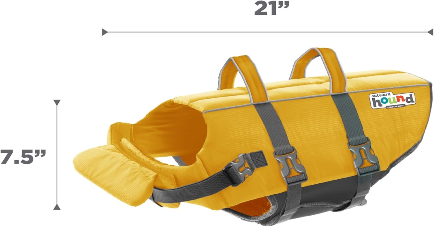 image:imageOutward Hound Dawson Swim Green Dog Life Jacket MediumYellow
