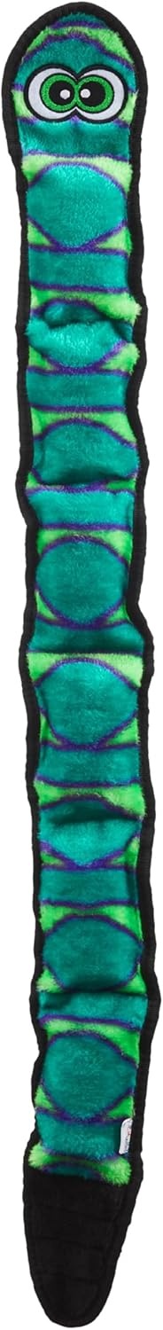 image:imageOutward Hound Durablez Gecko Squeaky Plush Dog Toy No Stuffing for Less Mess Interactive amp Tough 4 Jumbo Squeakers Puppies amp Dogs Large 175Blue Snake