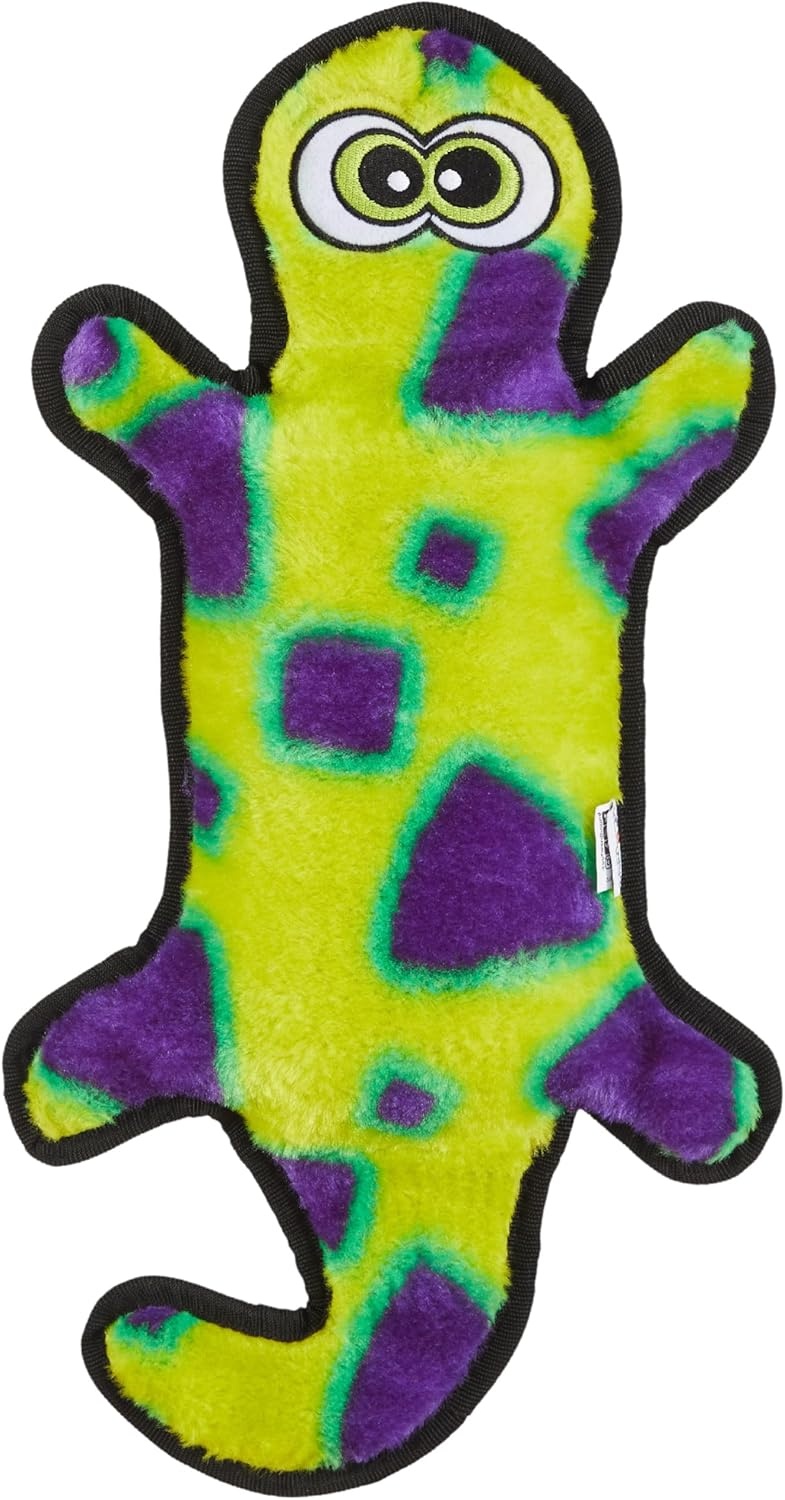 image:imageOutward Hound Durablez Gecko Squeaky Plush Dog Toy No Stuffing for Less Mess Interactive amp Tough 4 Jumbo Squeakers Puppies amp Dogs Large 175Green Gecko