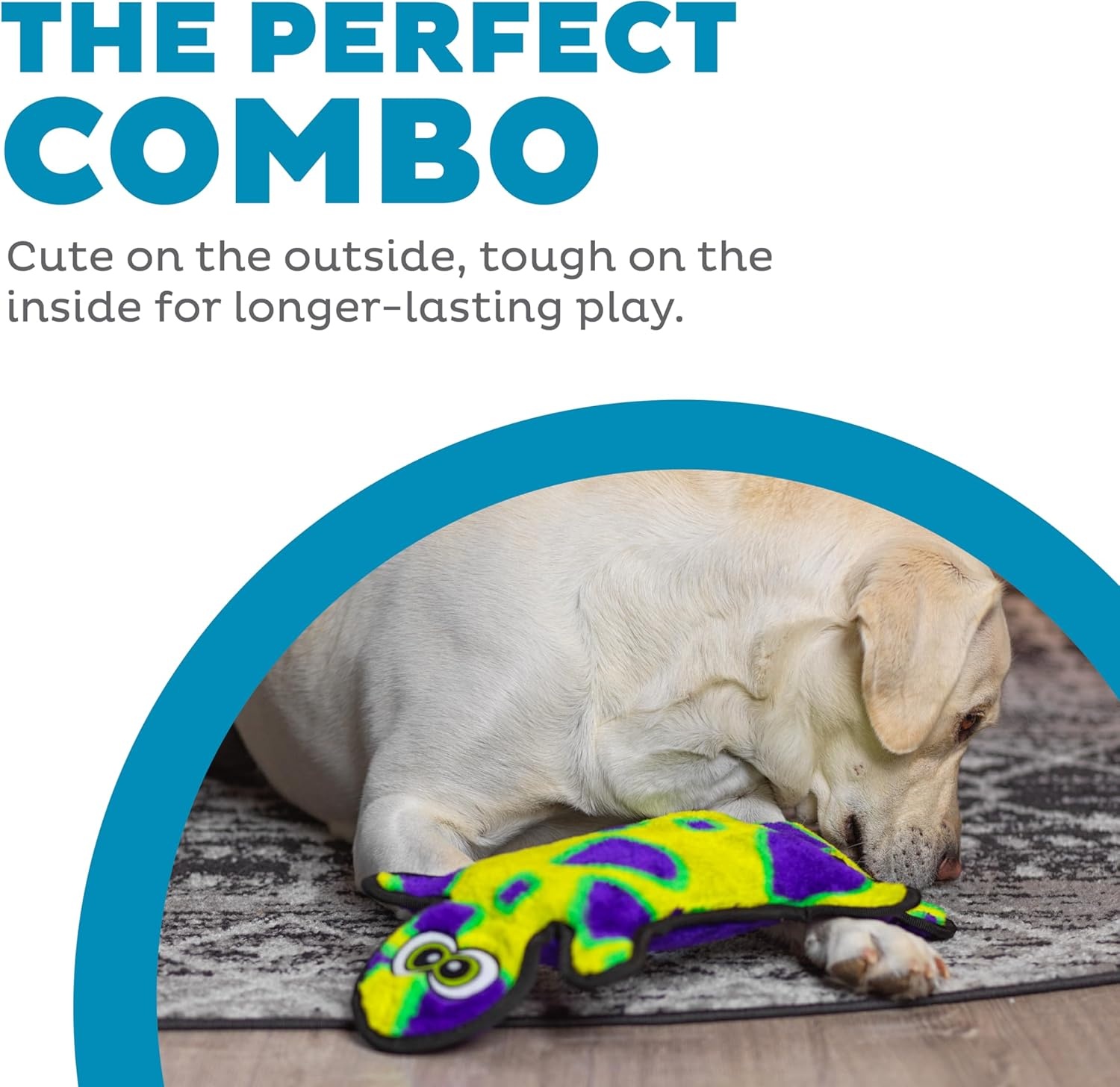 image:imageOutward Hound Durablez Gecko Squeaky Plush Dog Toy No Stuffing for Less Mess Interactive amp Tough 4 Jumbo Squeakers Puppies amp Dogs Large 175Green Gecko