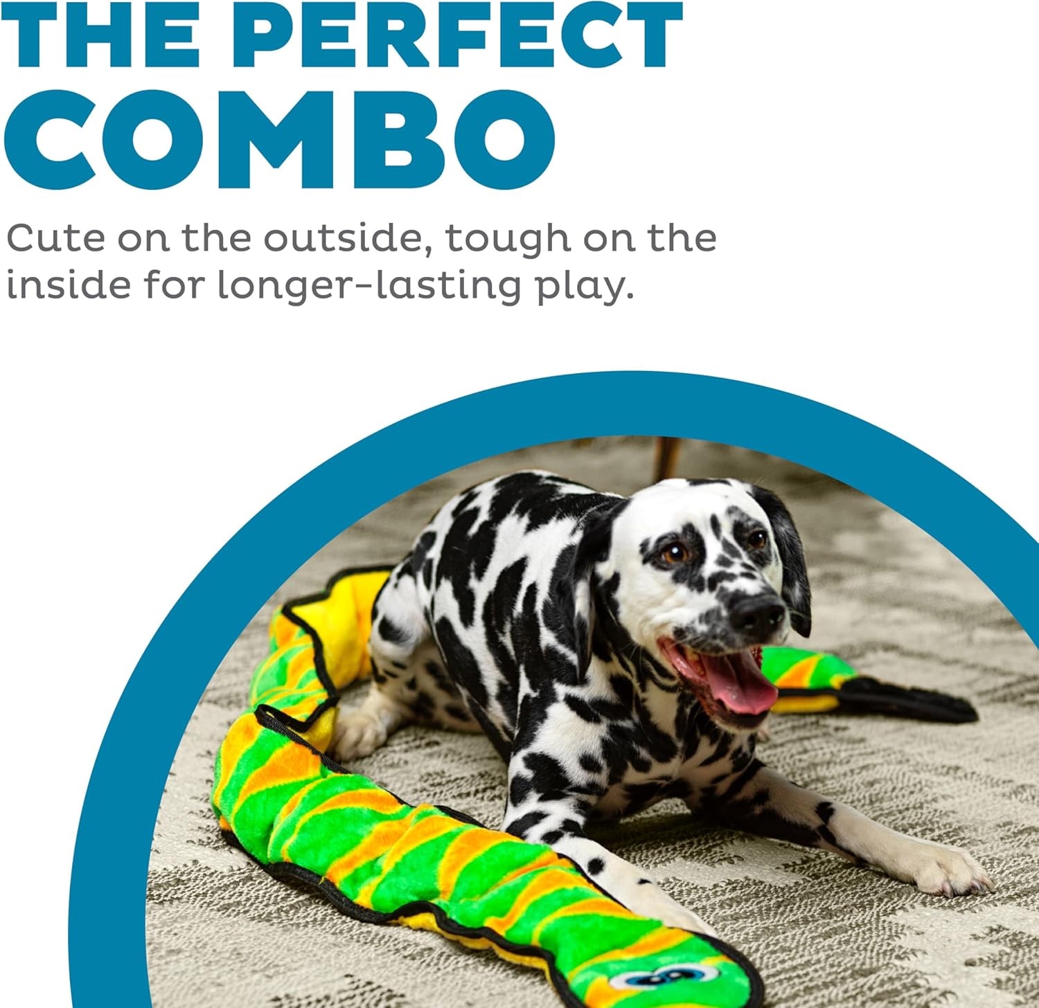 image:imageOutward Hound Durablez Gecko Squeaky Plush Dog Toy No Stuffing for Less Mess Interactive amp Tough 4 Jumbo Squeakers Puppies amp Dogs Large 175Green Snake