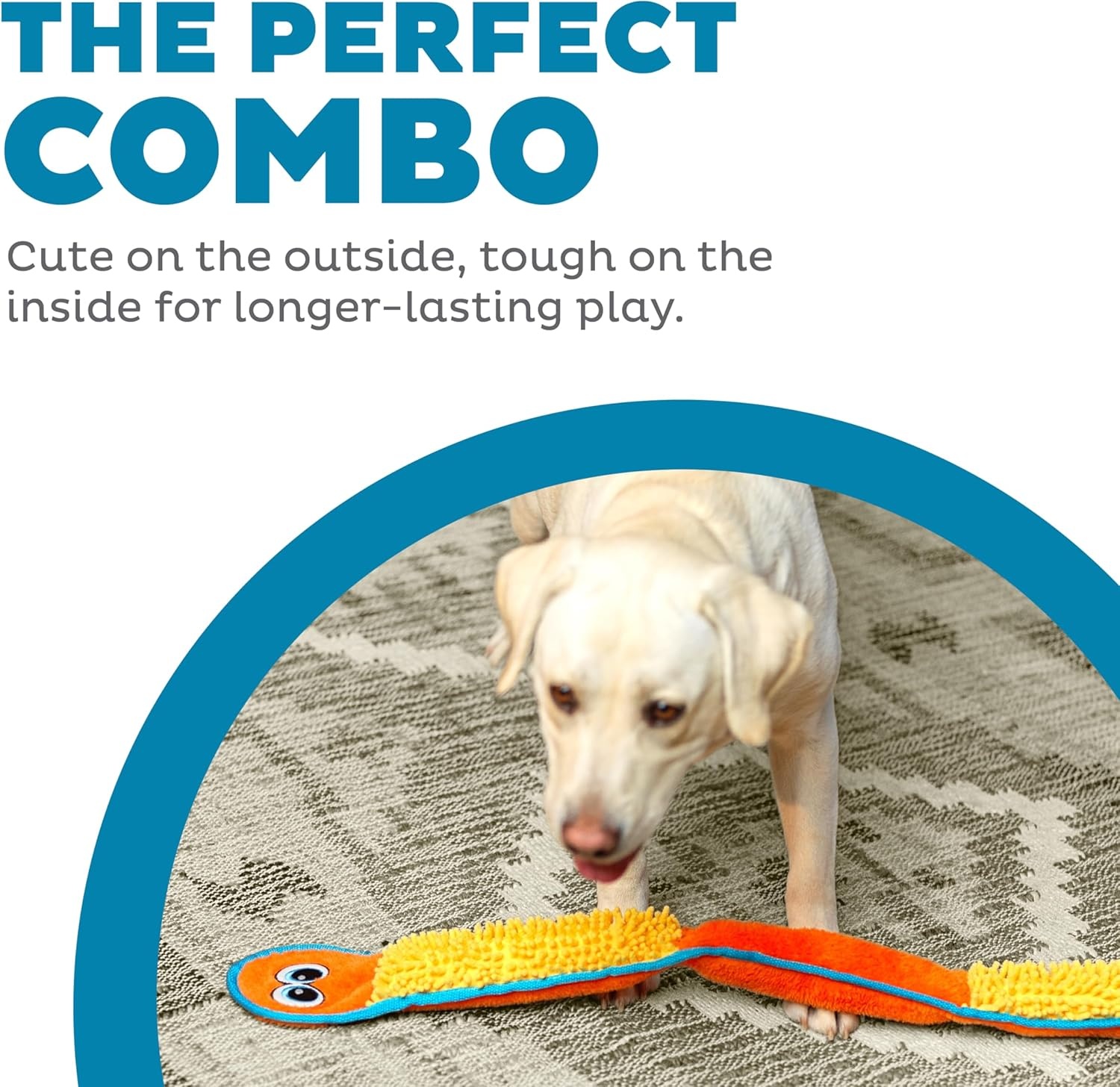 image:imageOutward Hound Durablez Gecko Squeaky Plush Dog Toy No Stuffing for Less Mess Interactive amp Tough 4 Jumbo Squeakers Puppies amp Dogs Large 175Nubby Snake