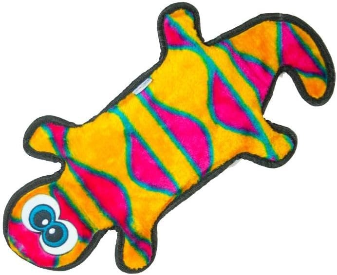 image:imageOutward Hound Durablez Gecko Squeaky Plush Dog Toy No Stuffing for Less Mess Interactive amp Tough 4 Jumbo Squeakers Puppies amp Dogs Large 175Orange Gecko