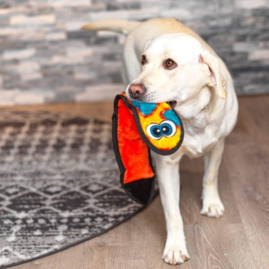 image:imageOutward Hound Durablez Gecko Squeaky Plush Dog Toy No Stuffing for Less Mess Interactive amp Tough 4 Jumbo Squeakers Puppies amp Dogs Large 175Orange Snake