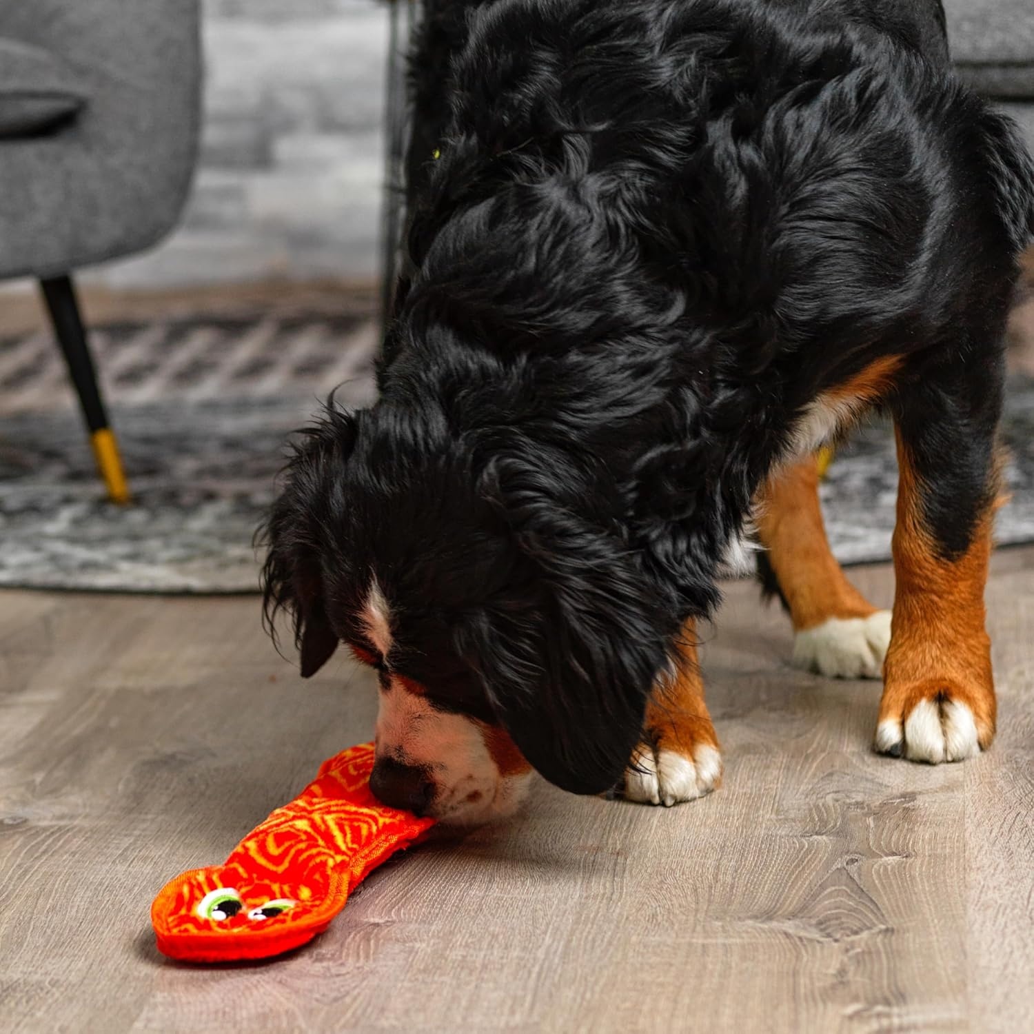 image:imageOutward Hound Durablez Gecko Squeaky Plush Dog Toy No Stuffing for Less Mess Interactive amp Tough 4 Jumbo Squeakers Puppies amp Dogs Large 175Pink Snake