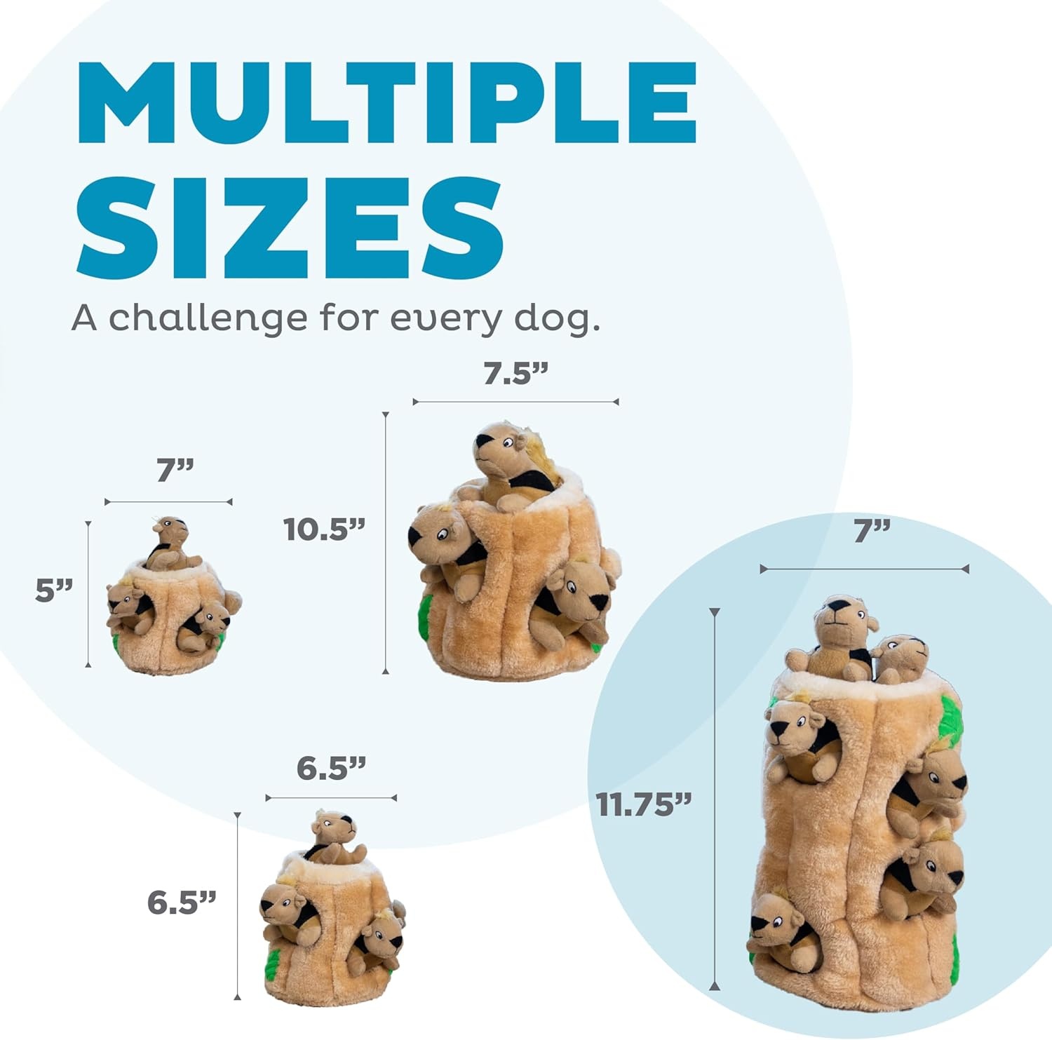 image:imageOutward Hound HideASquirrel Dog Toy Interactive 2in1 Plush Puzzle with 6 Squeaky Removable Squirrels XLargeSquirrel