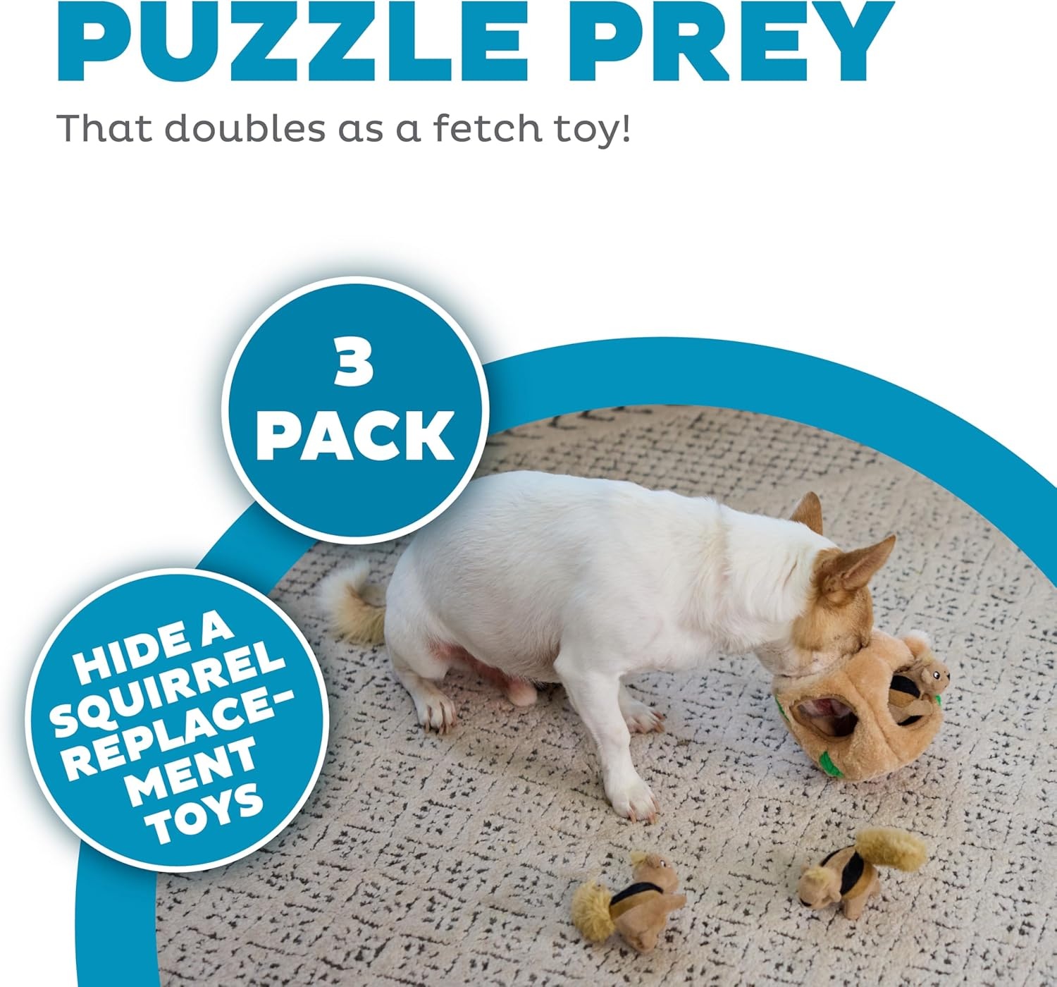 image:imageOutward Hound HideASquirrel Dog Toy Interactive 2in1 Plush Puzzle with 6 Squeaky Removable Squirrels XLargeSquirrel