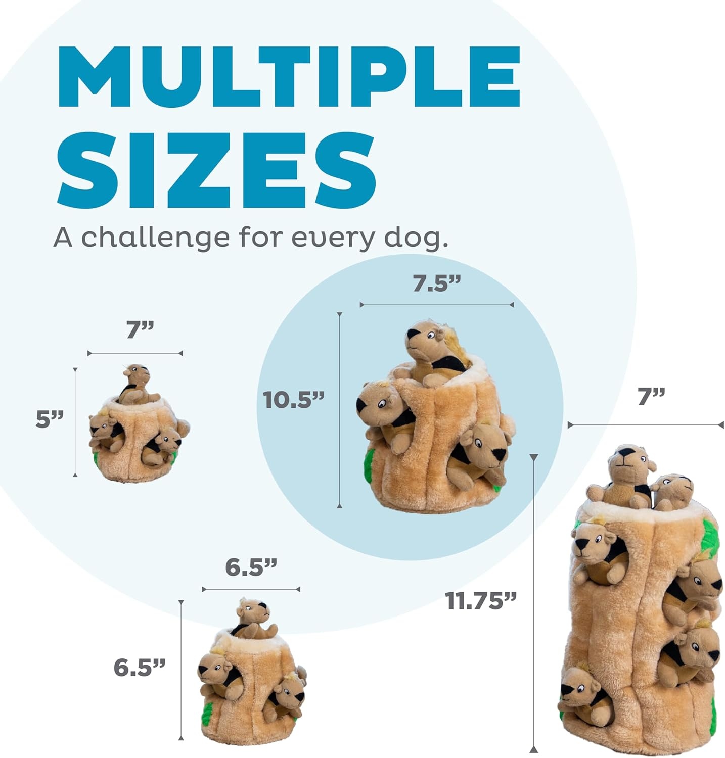 image:imageOutward Hound HideASquirrel Dog Toy Interactive 2in1 Plush Puzzle with 6 Squeaky Removable Squirrels XLargeSquirrel