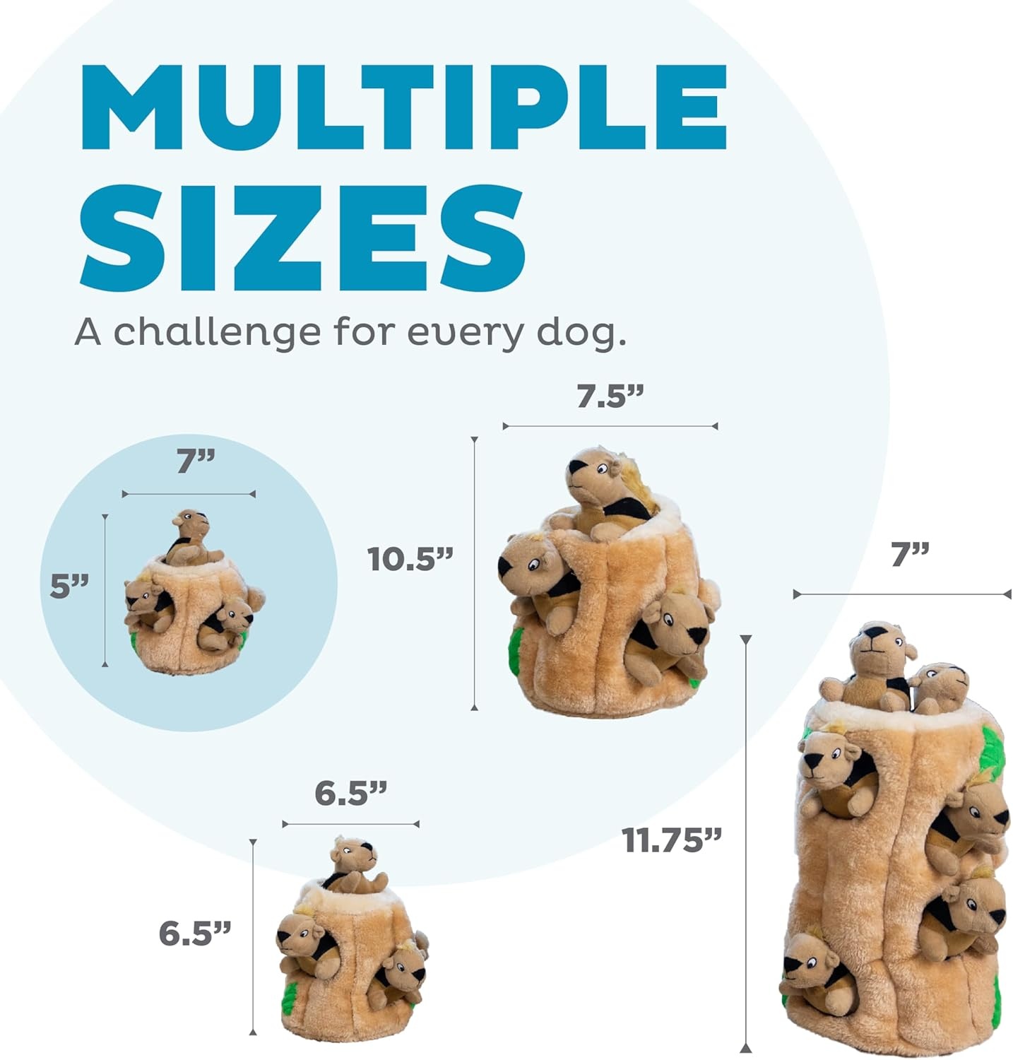 image:imageOutward Hound HideASquirrel Dog Toy Interactive 2in1 Plush Puzzle with 6 Squeaky Removable Squirrels XLargeSquirrel