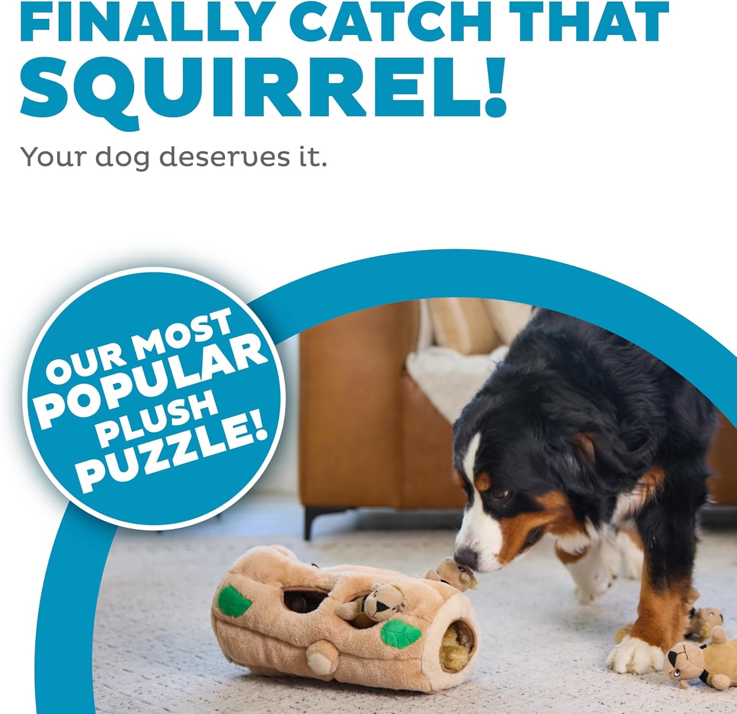 image:imageOutward Hound HideASquirrel Dog Toy Interactive 2in1 Plush Puzzle with 6 Squeaky Removable Squirrels XLargeSquirrel