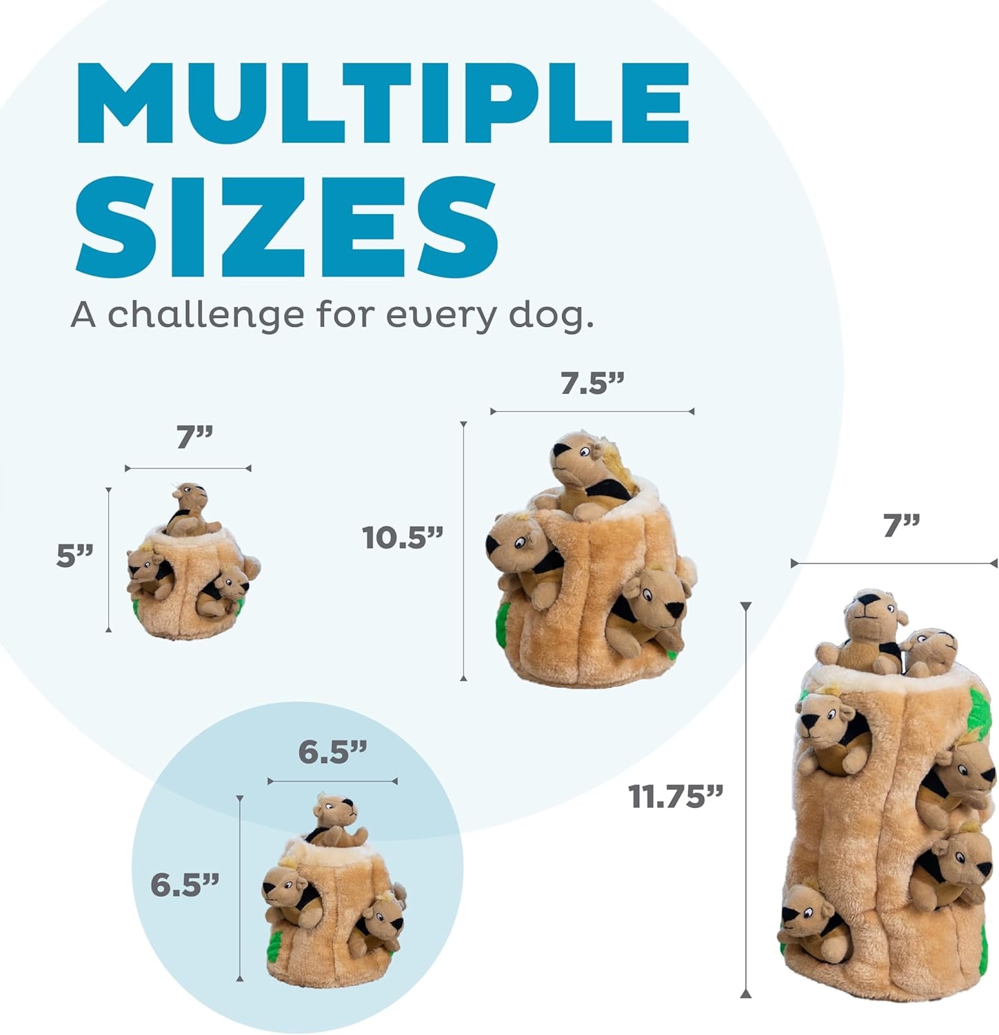 image:imageOutward Hound HideASquirrel Dog Toy Interactive 2in1 Plush Puzzle with 6 Squeaky Removable Squirrels XLargeSquirrel