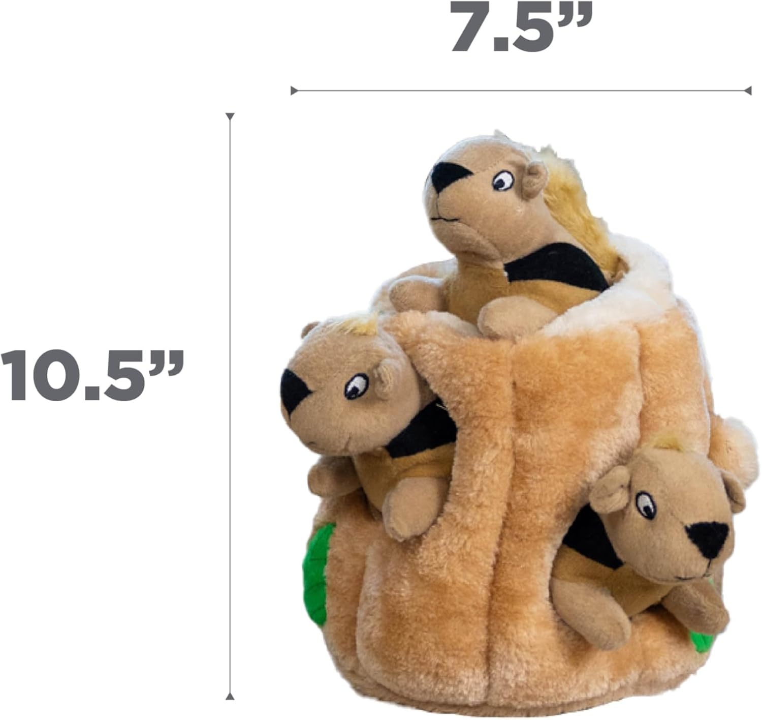 image:imageOutward Hound HideASquirrel Dog Toy Interactive 2in1 Plush Puzzle with 6 Squeaky Removable Squirrels XLargeSquirrel