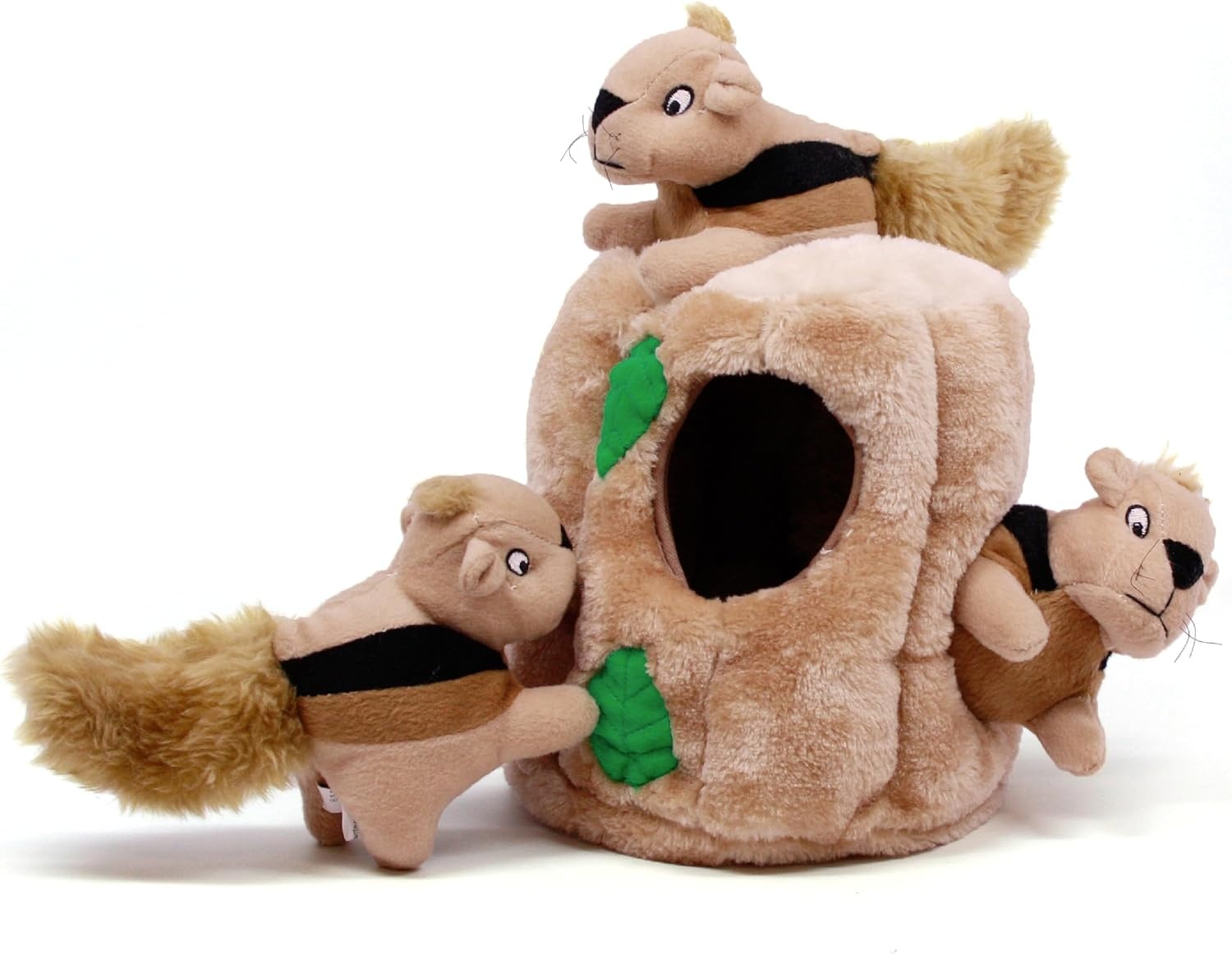 image:imageOutward Hound HideASquirrel Dog Toy Interactive 2in1 Plush Puzzle with 6 Squeaky Removable Squirrels XLargeSquirrel