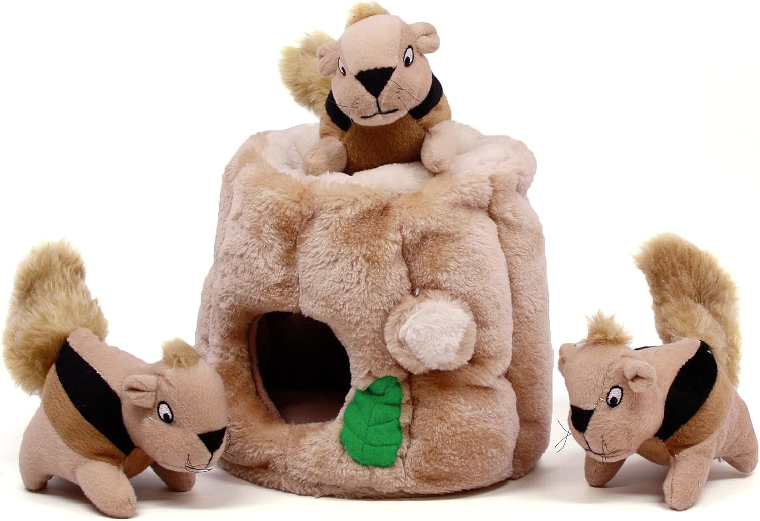 image:imageOutward Hound HideASquirrel Dog Toy Interactive 2in1 Plush Puzzle with 6 Squeaky Removable Squirrels XLargeSquirrel
